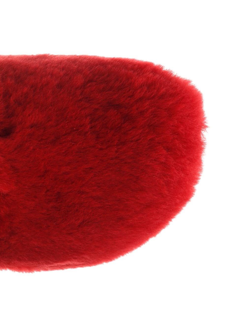 Al Duca D'Aosta Birkenstock 1774 Sabot "Boston" In Shearling Rosso