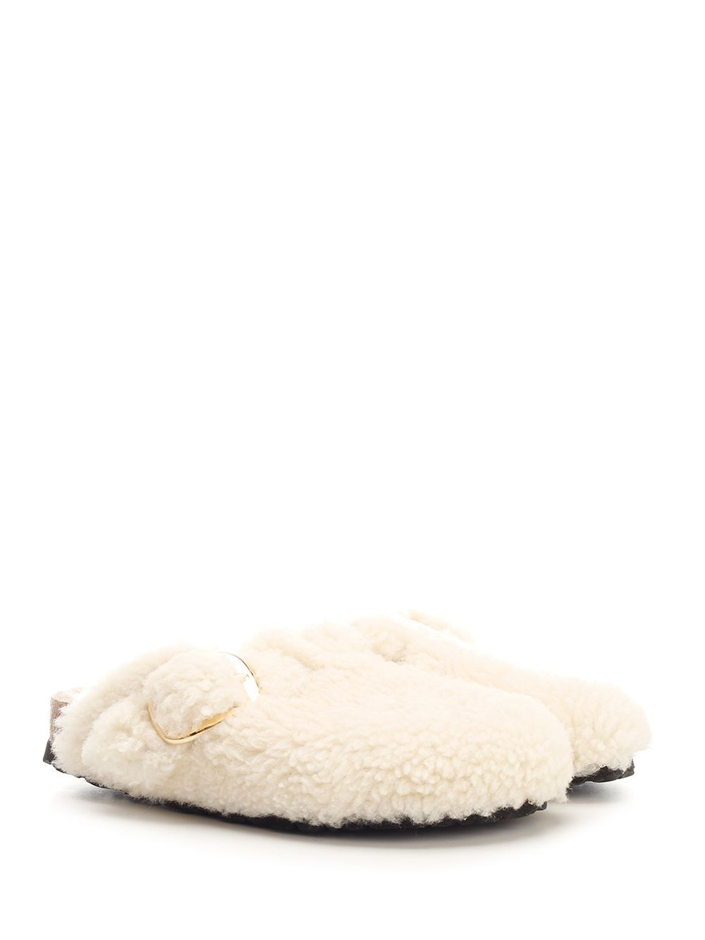 Al Duca D'Aosta Birkenstock Slipper "Boston Big Buckle" In Shearling