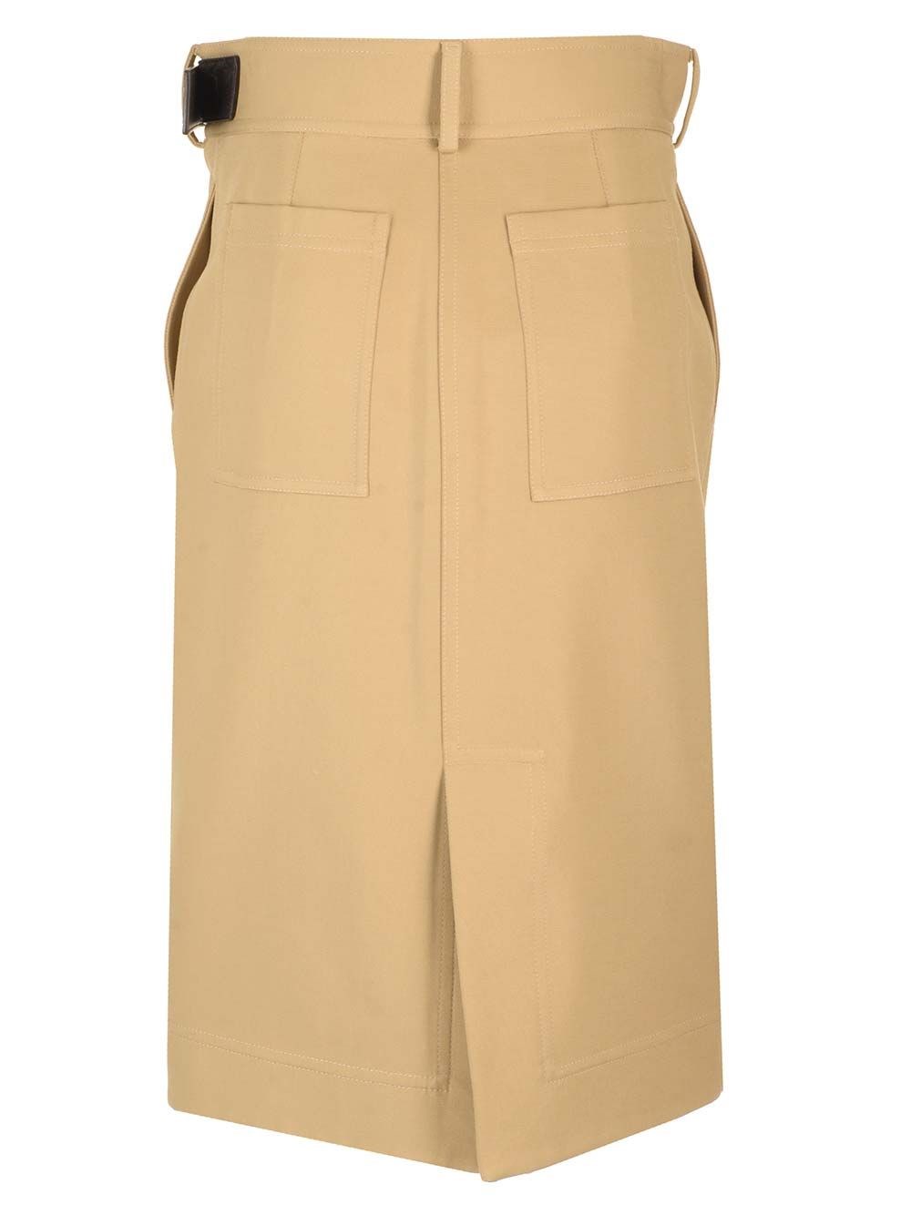 Al Duca D'Aosta Bottega Veneta Gonna Midi In Tela Beige