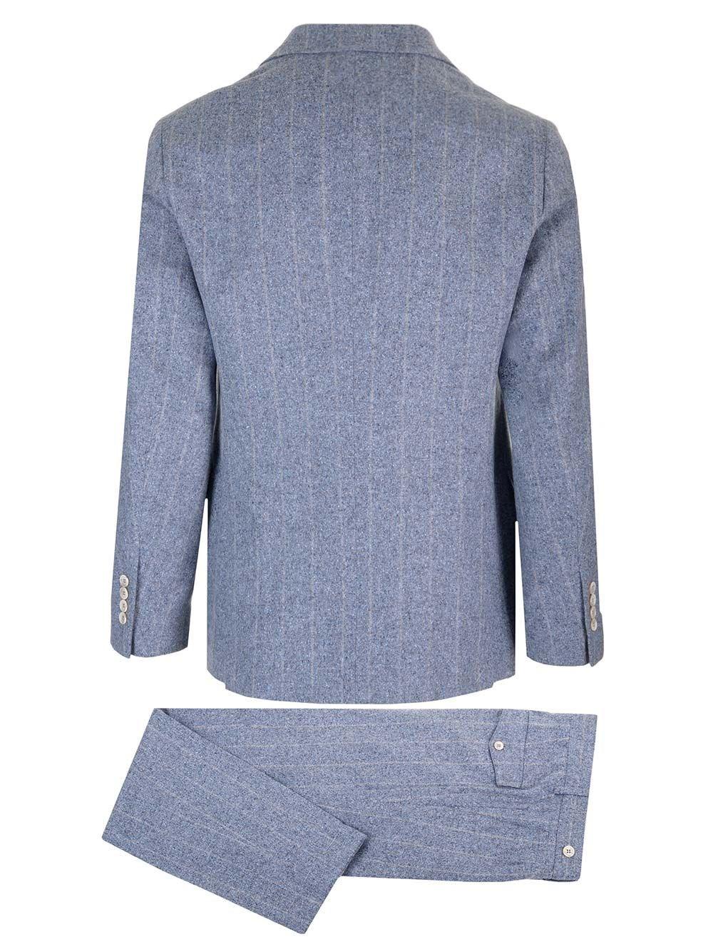 Al Duca D'Aosta Brunello Cucinelli Abito Gessato Di Seta Lana E Cashmere