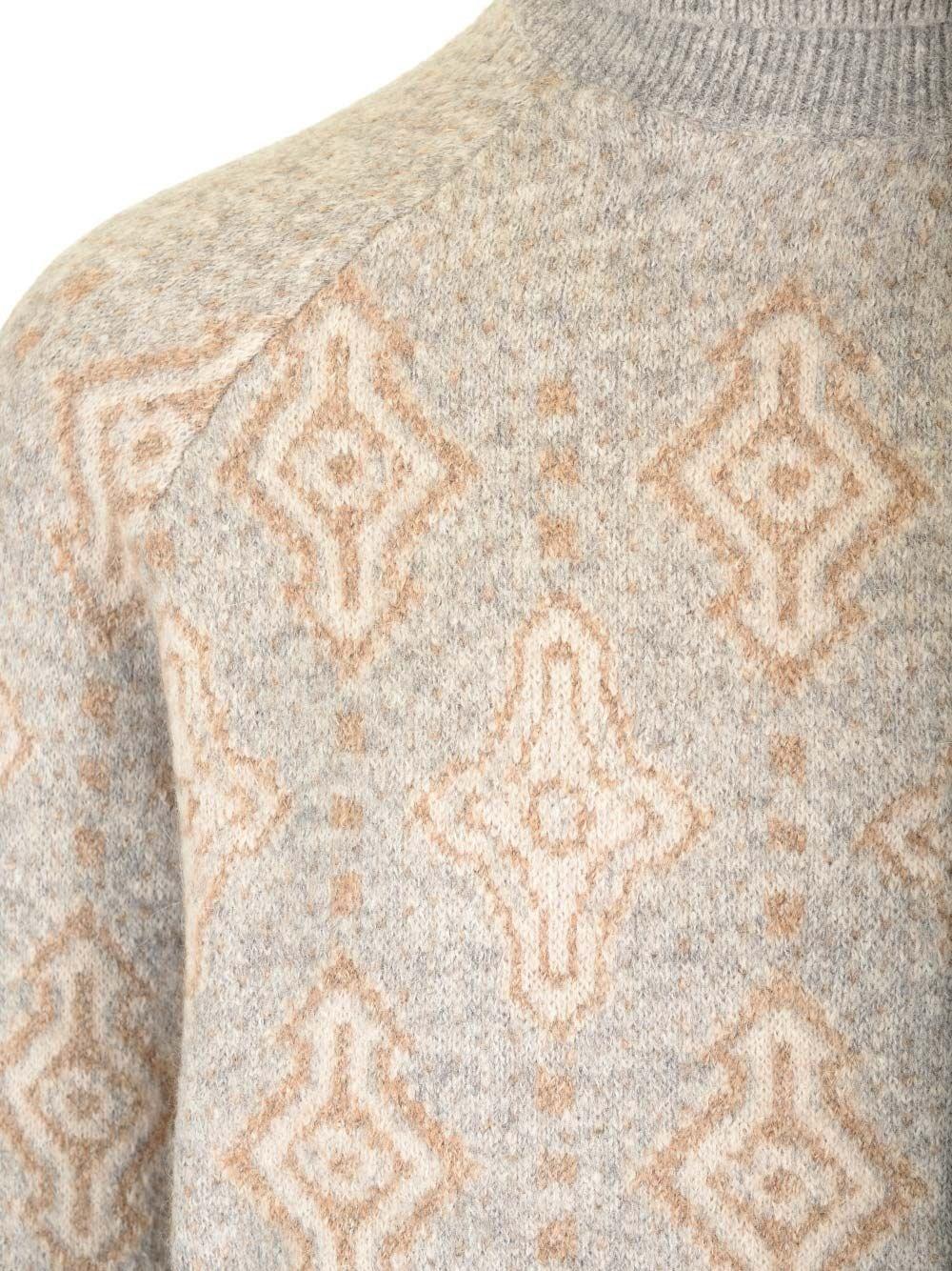 Al Duca D'Aosta Brunello Cucinelli GEOMETRIC MOTIF TURTLENECK SWEATER