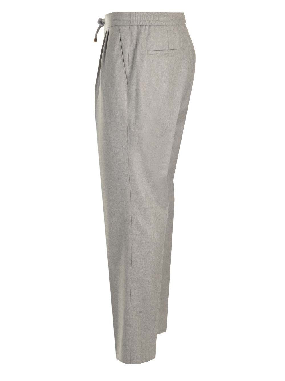 Al Duca D'Aosta Brunello Cucinelli Pantalone Leisure Fit In Flanella