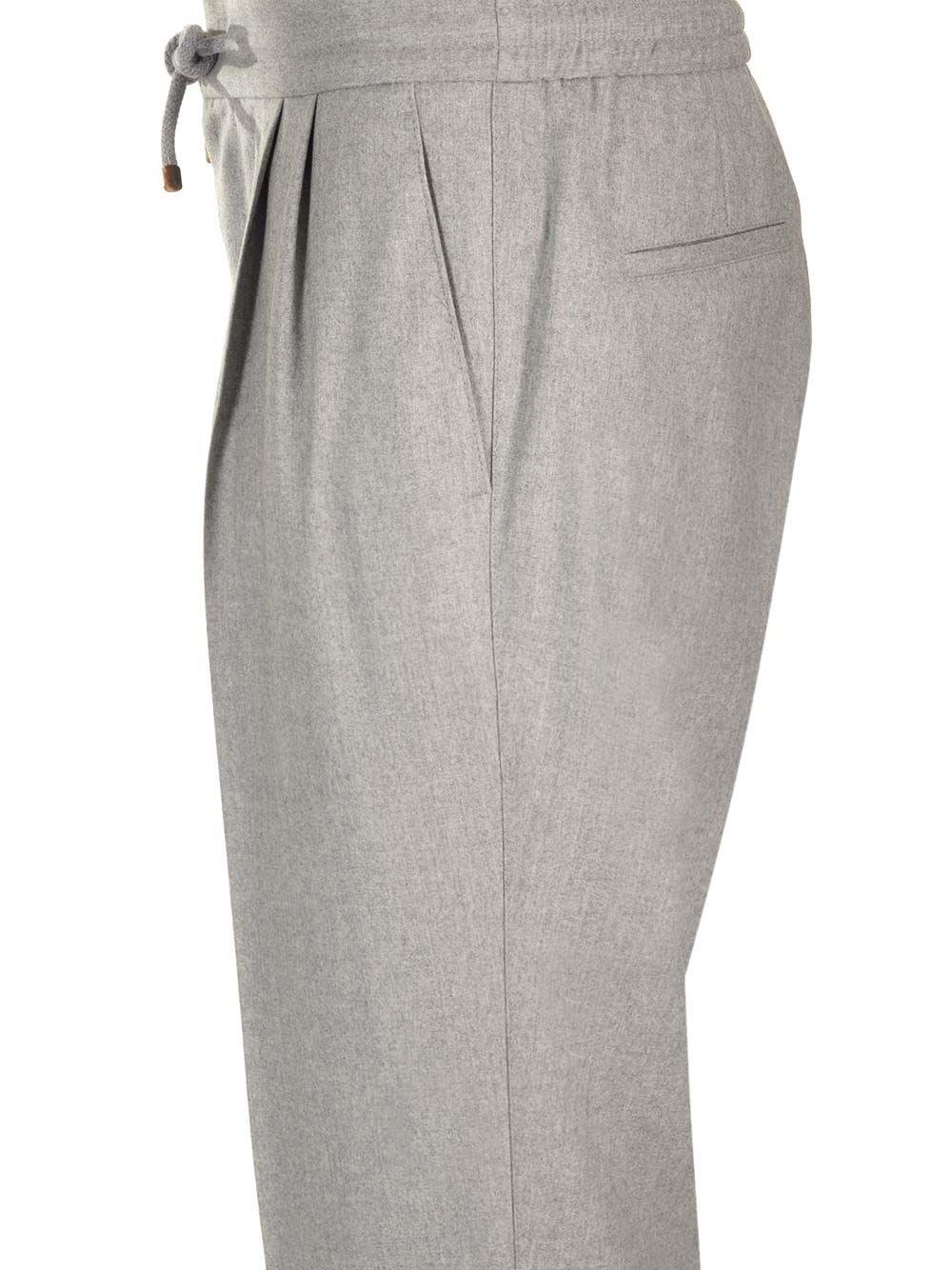 Al Duca D'Aosta Brunello Cucinelli Pantalone Leisure Fit In Flanella