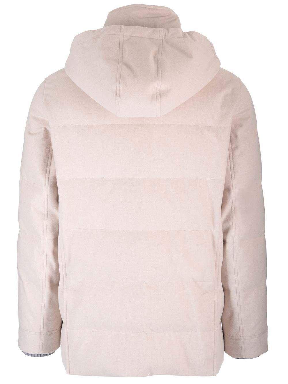 Al Duca D'Aosta Brunello Cucinelli Piumino In Flanella Di Lana Con Cappuccio Staccabile