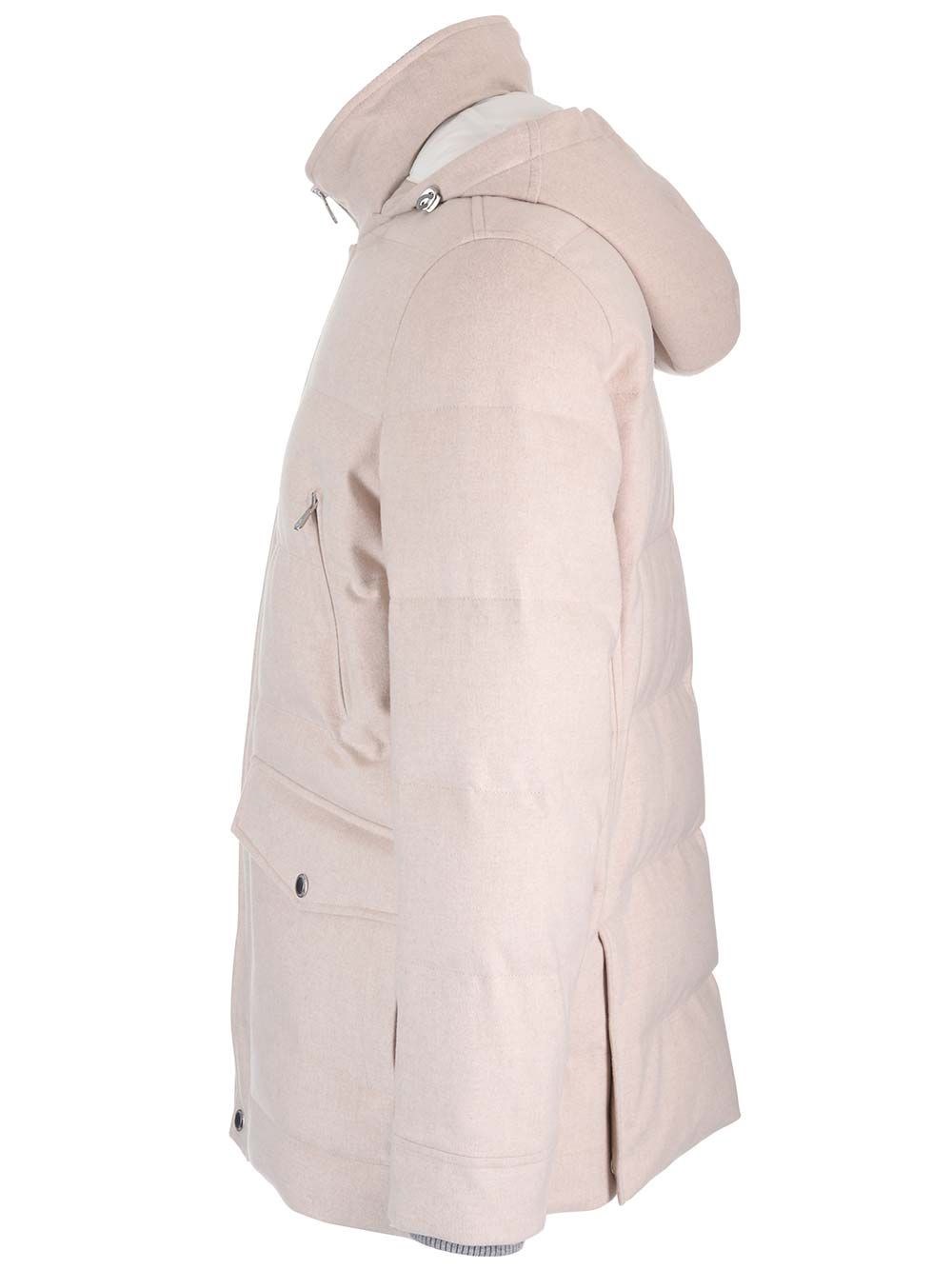 Al Duca D'Aosta Brunello Cucinelli Piumino In Flanella Di Lana Con Cappuccio Staccabile