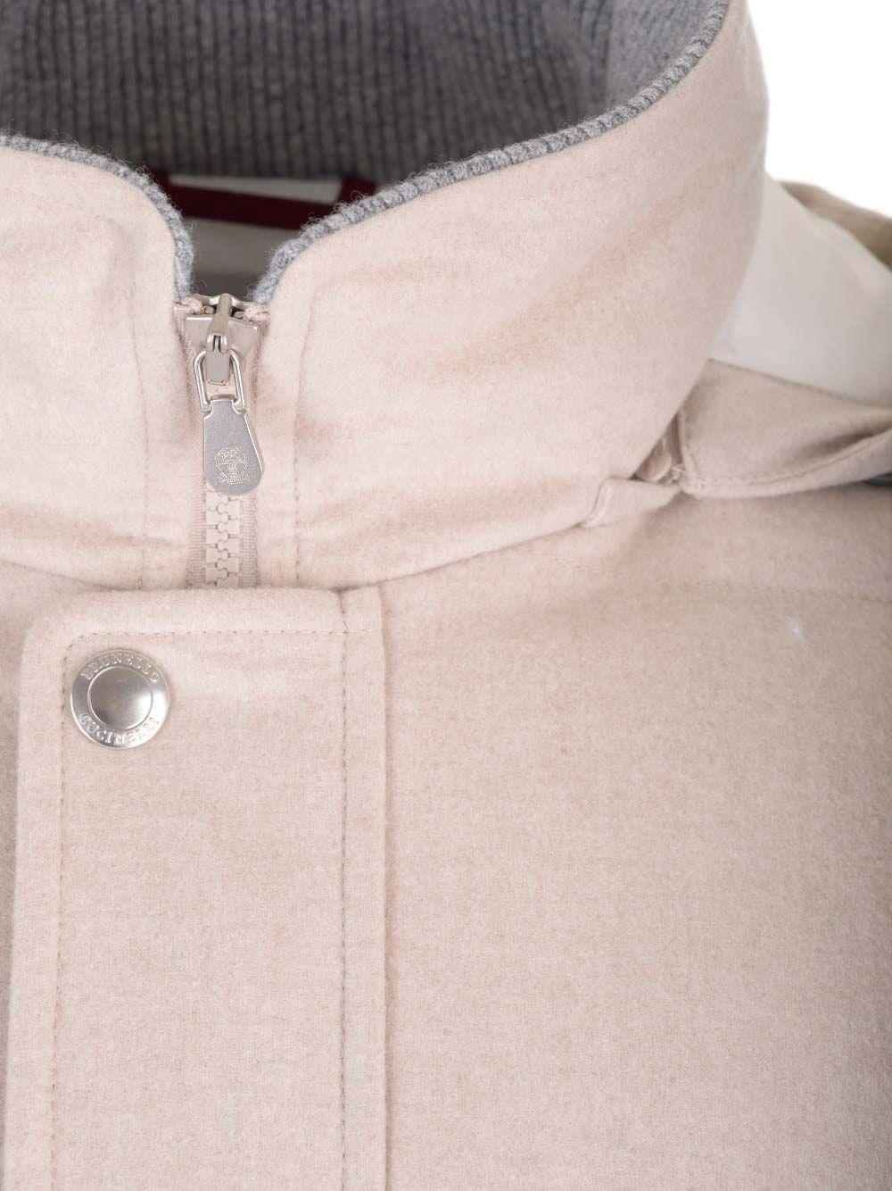 Al Duca D'Aosta Brunello Cucinelli Piumino In Flanella Di Lana Con Cappuccio Staccabile