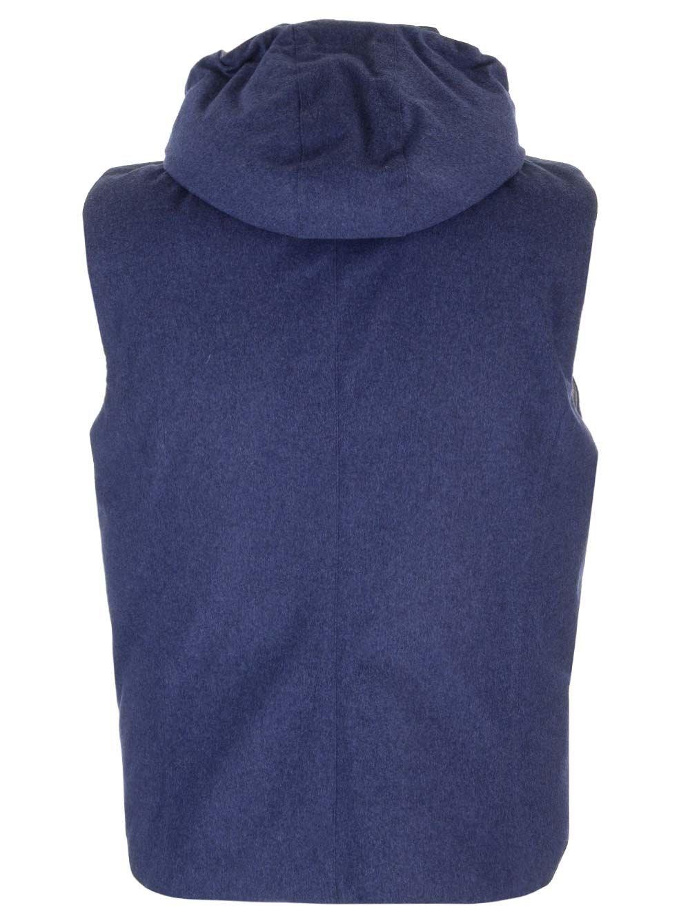 Al Duca D'Aosta Brunello Cucinelli Piumino Senza Maniche In Flanella Di Lana Membranata