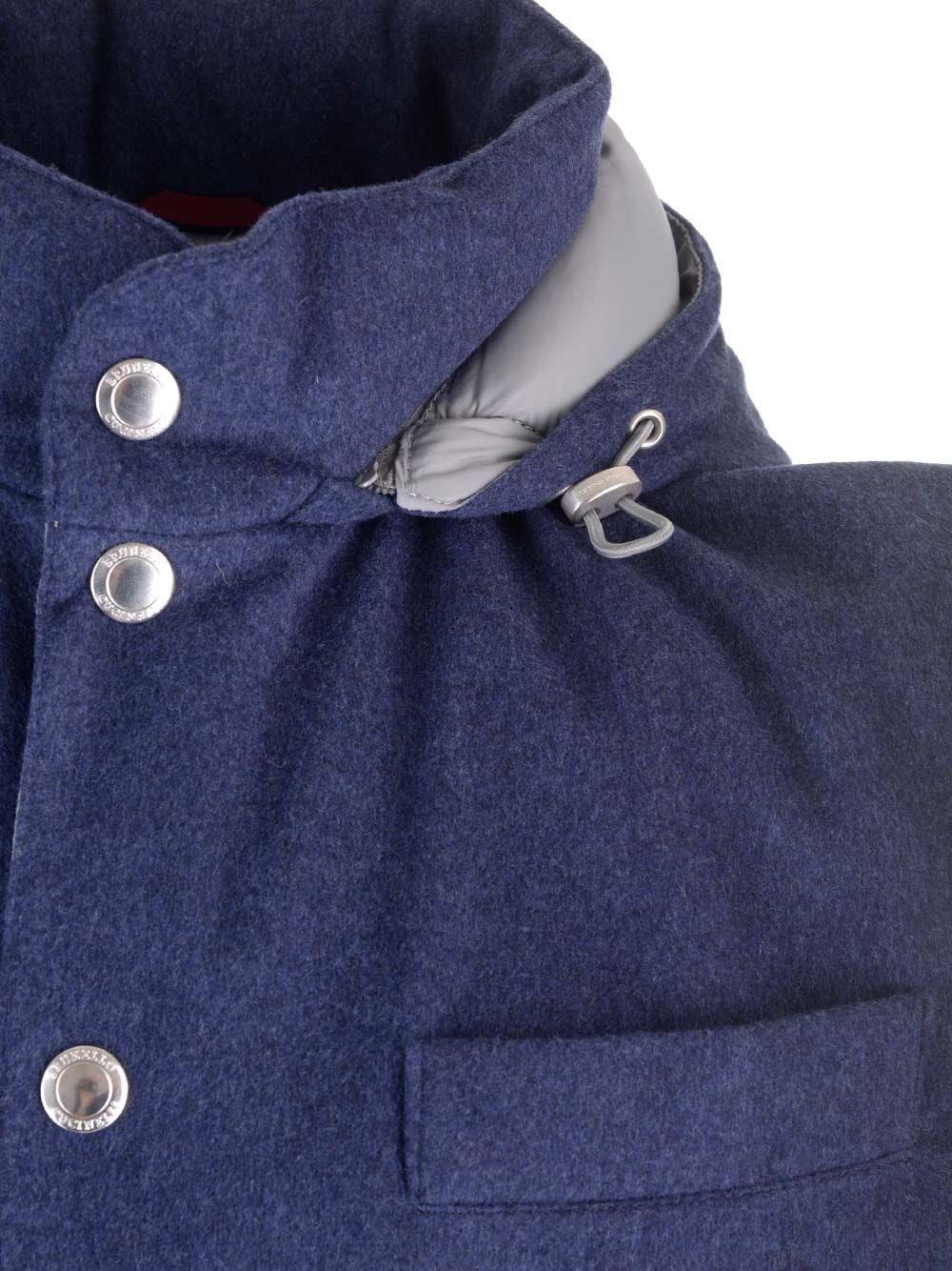 Al Duca D'Aosta Brunello Cucinelli Piumino Senza Maniche In Flanella Di Lana Membranata