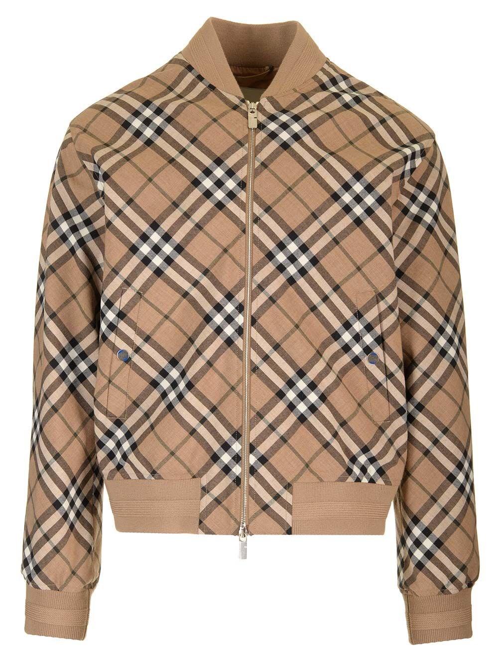 Al Duca D'Aosta Burberry Giacca Harrington in misto lana Check