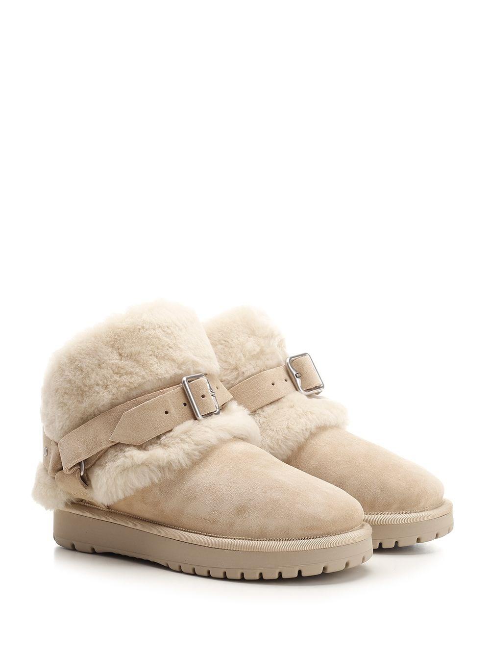 Al Duca D'Aosta Burberry Stivali Chubby In Pelle Scamosciata E Shearling