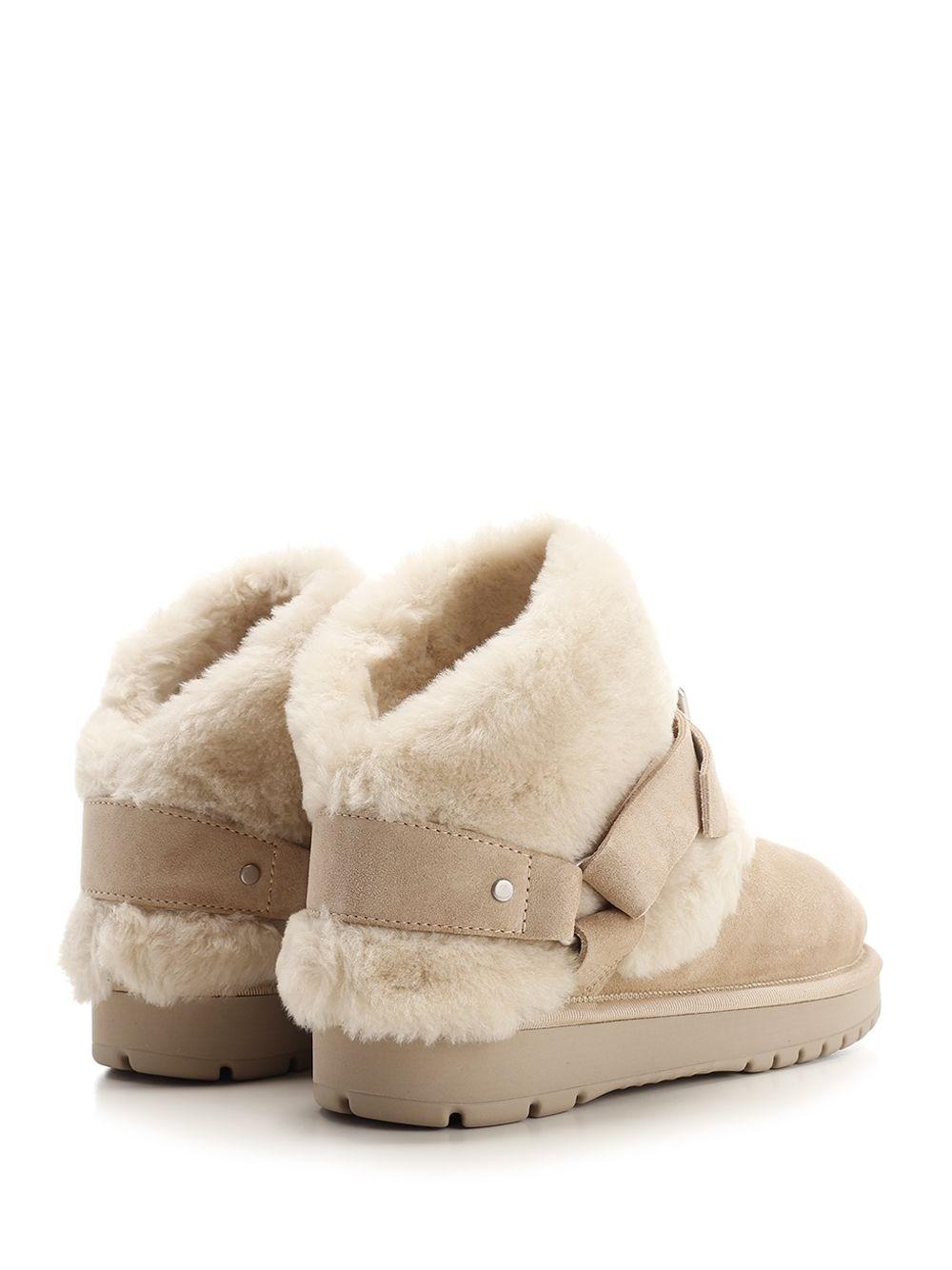 Al Duca D'Aosta Burberry Stivali Chubby In Pelle Scamosciata E Shearling