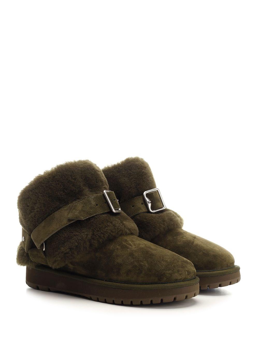 Al Duca D'Aosta Burberry Stivali Chubby In Pelle Scamosciata E Shearling