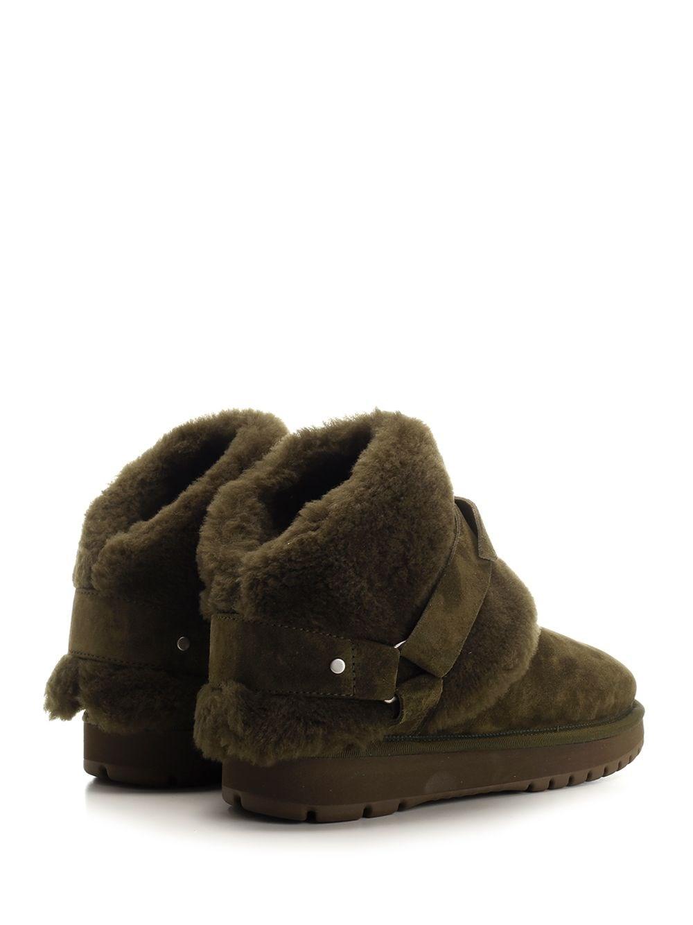 Al Duca D'Aosta Burberry Stivali Chubby In Pelle Scamosciata E Shearling