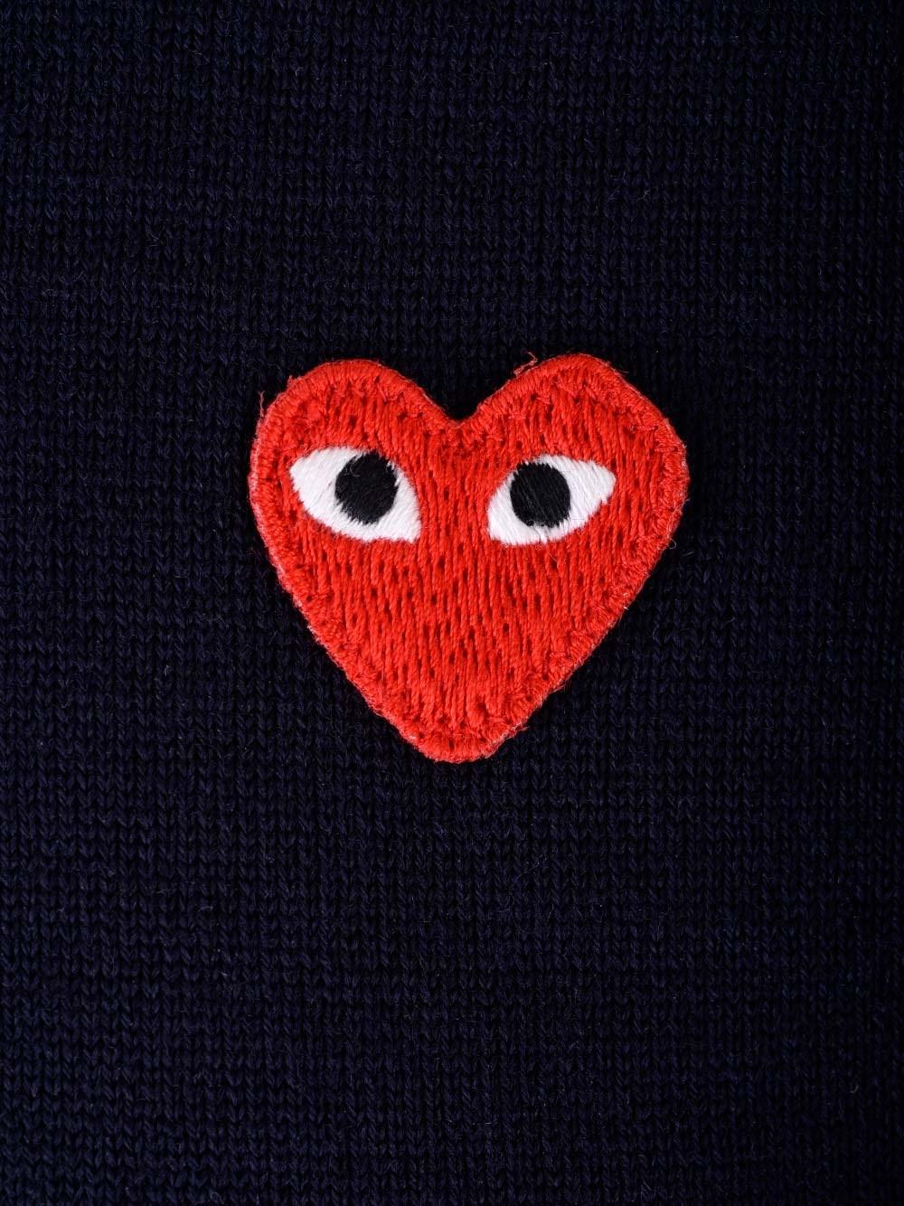 Al Duca D'Aosta Comme Des Garcons Play EX-P1N094 NAVY POLO NECK SHORT SLEEVES COTT POLO