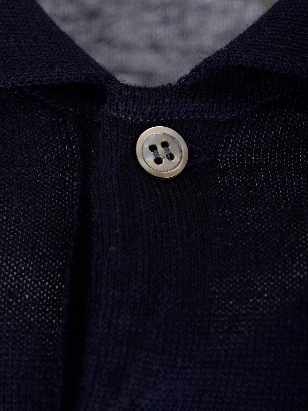 Al Duca D'Aosta Comme Des Garcons Play EX-P1N094 NAVY POLO NECK SHORT SLEEVES COTT POLO