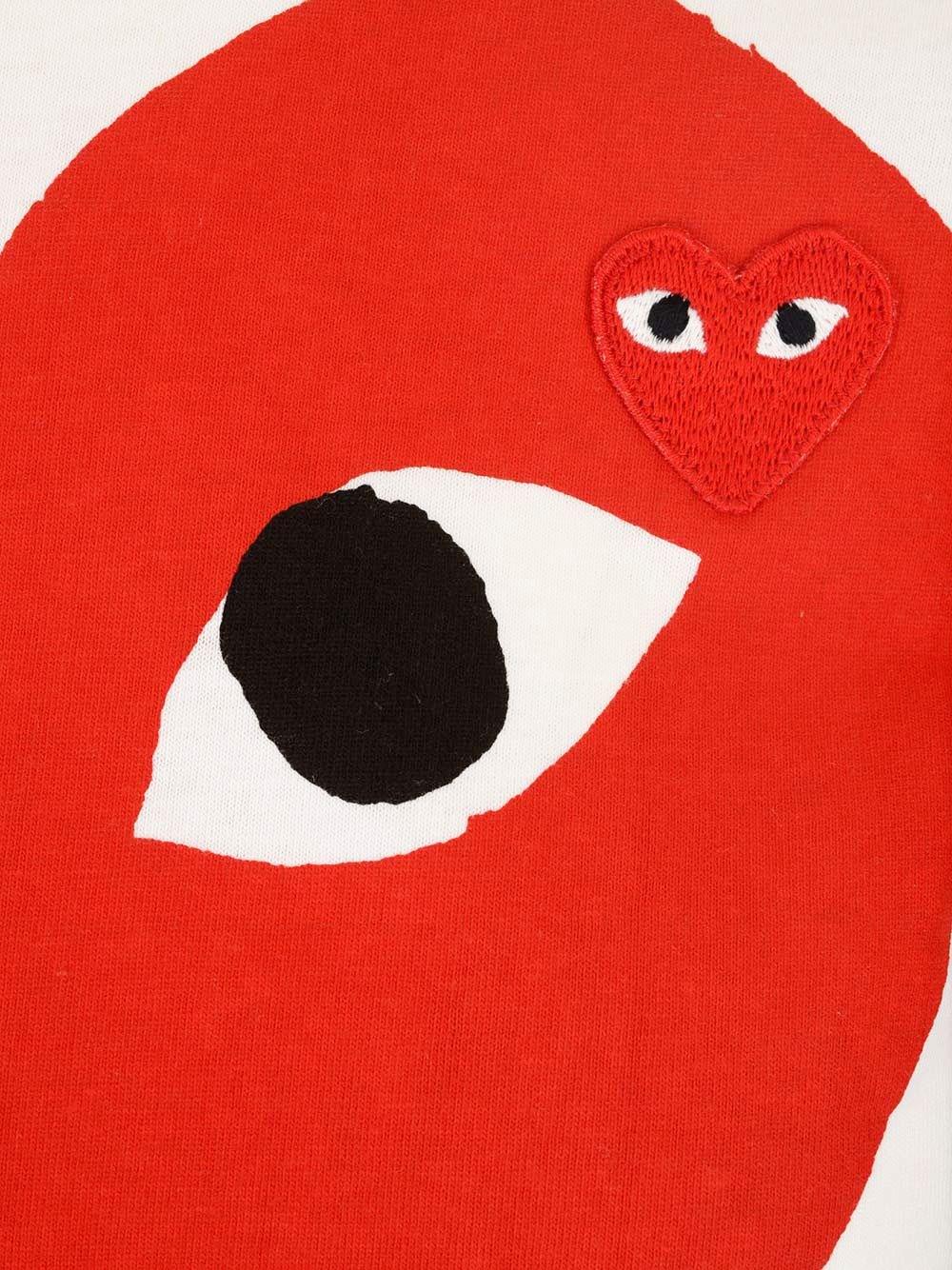Al Duca D'Aosta Comme Des Garcons Play T-shirt Bianca 'big Heart'