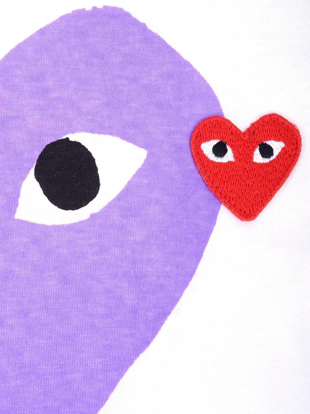 Al Duca D'Aosta Comme Des Garcons Play T-shirt Big Purple Heart