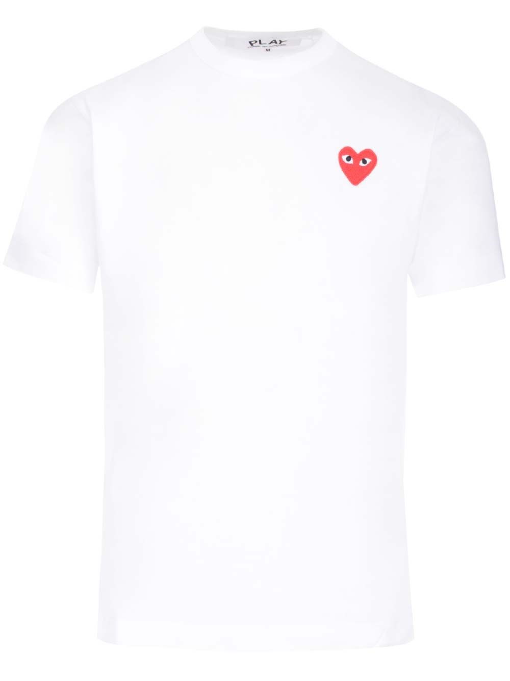 Al Duca D'Aosta Comme Des Garcons Play T-shirt con cuore rosso piccolo
