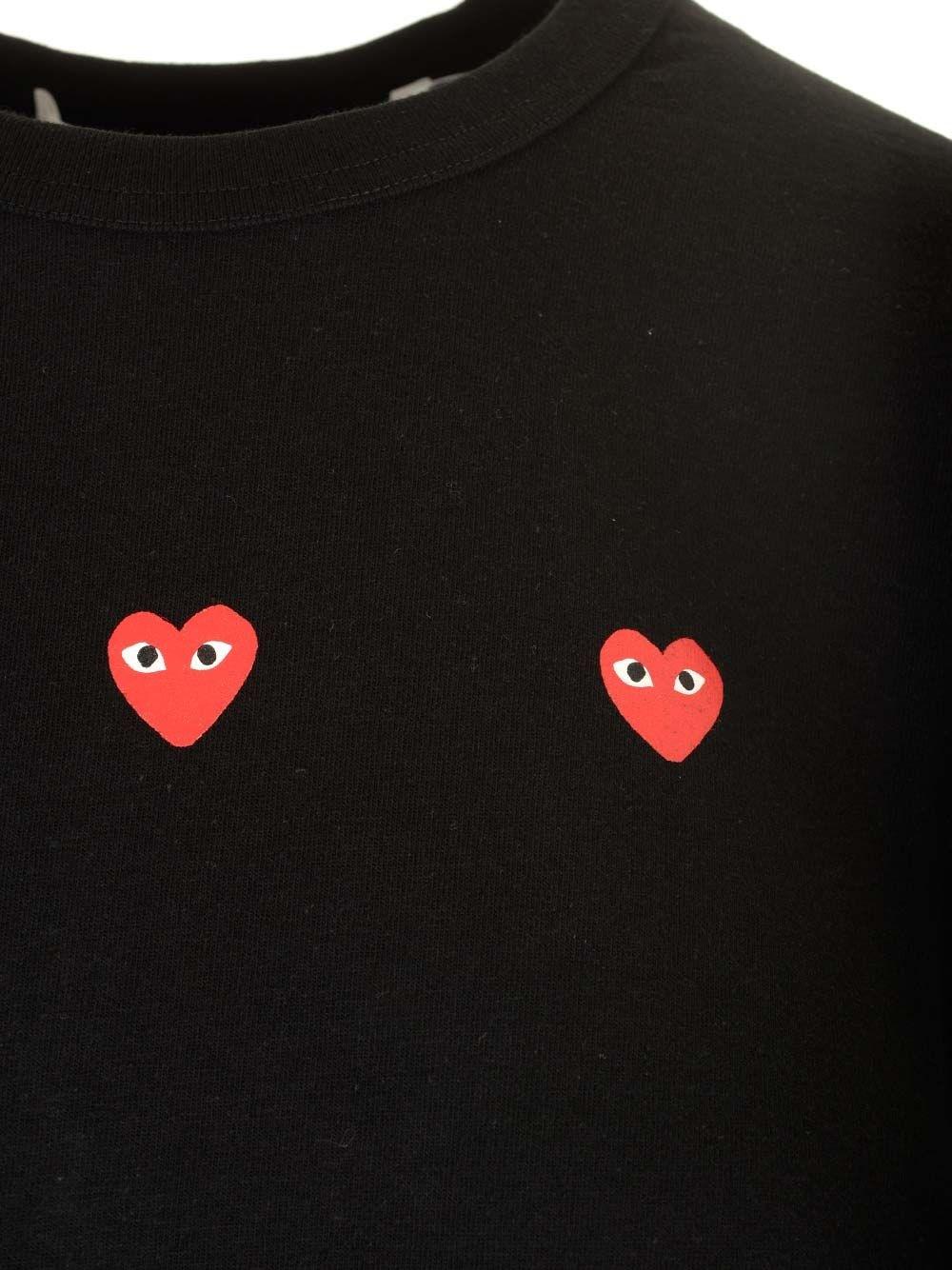 Al Duca D'Aosta Comme Des Garcons Play T-shirt Con Cuori Rossi