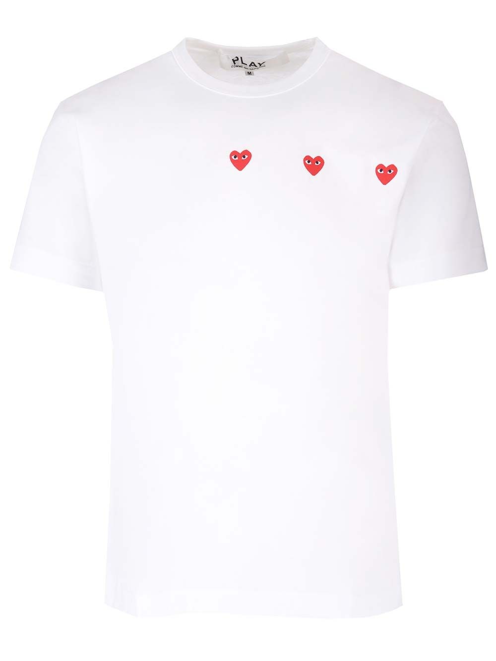Al Duca D'Aosta Comme Des Garcons Play T-shirt con cuori rossi