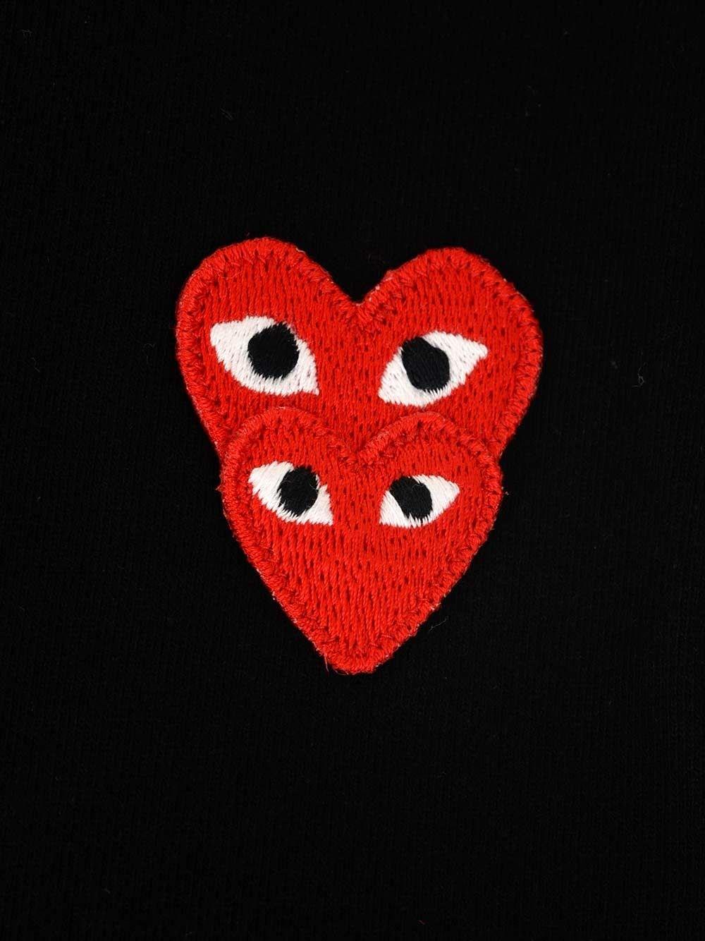 Al Duca D'Aosta Comme Des Garcons Play T-SHIRT DOUBLE RED HEARTS
