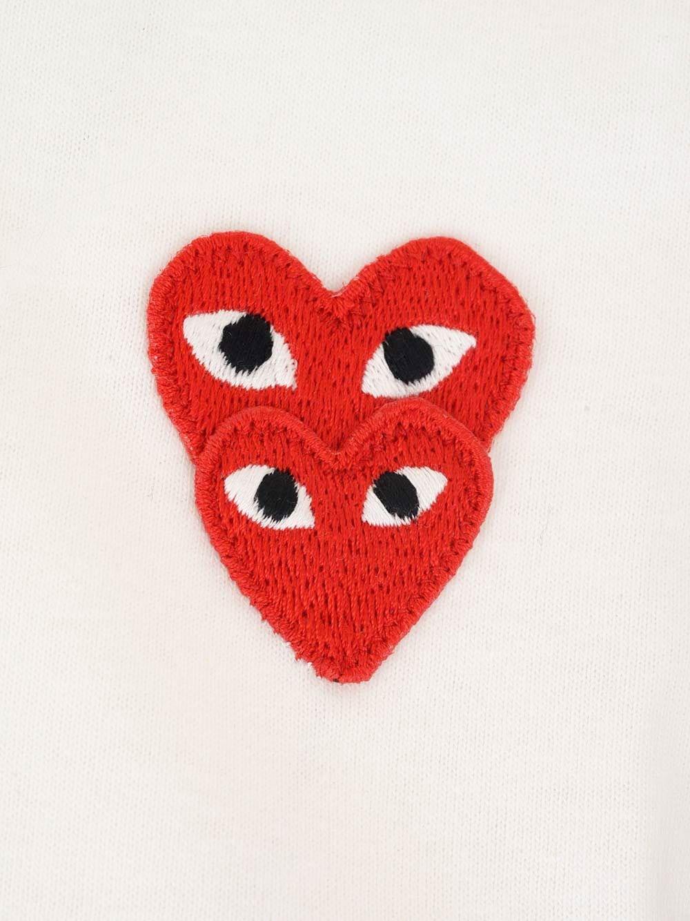 Al Duca D'Aosta Comme Des Garcons Play T-SHIRT DOUBLE RED HEARTS