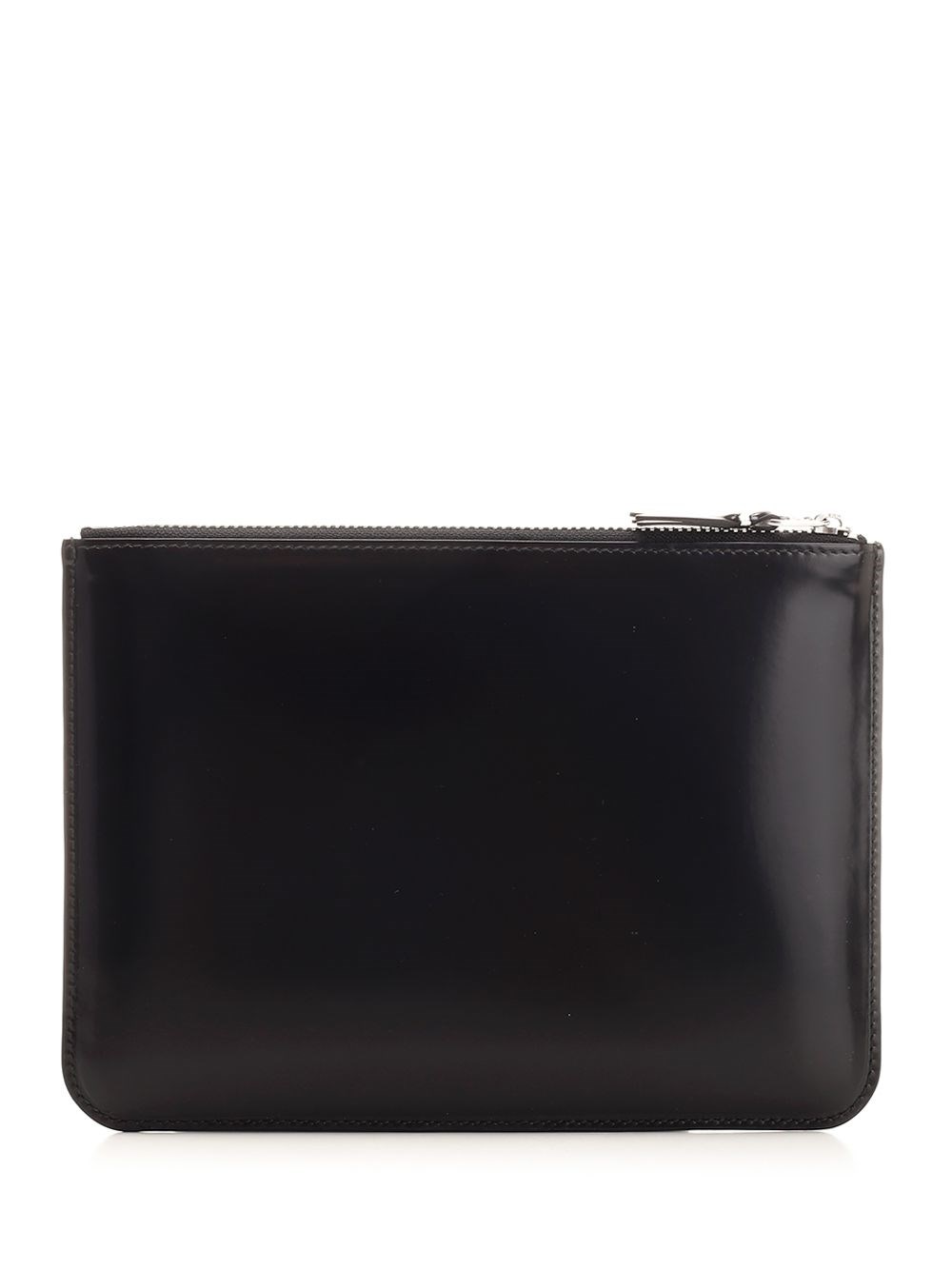 Al Duca D'Aosta Comme Des Garcons Wallet Pouch In Pelle Lucida Con Interno Argento