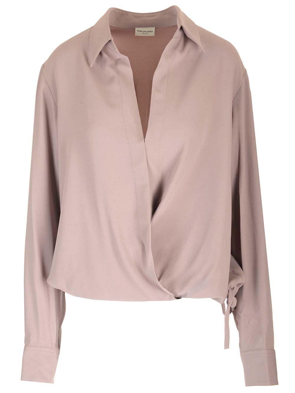Al Duca D'Aosta Dries Van Noten Top avvolgente a maniche lunghe