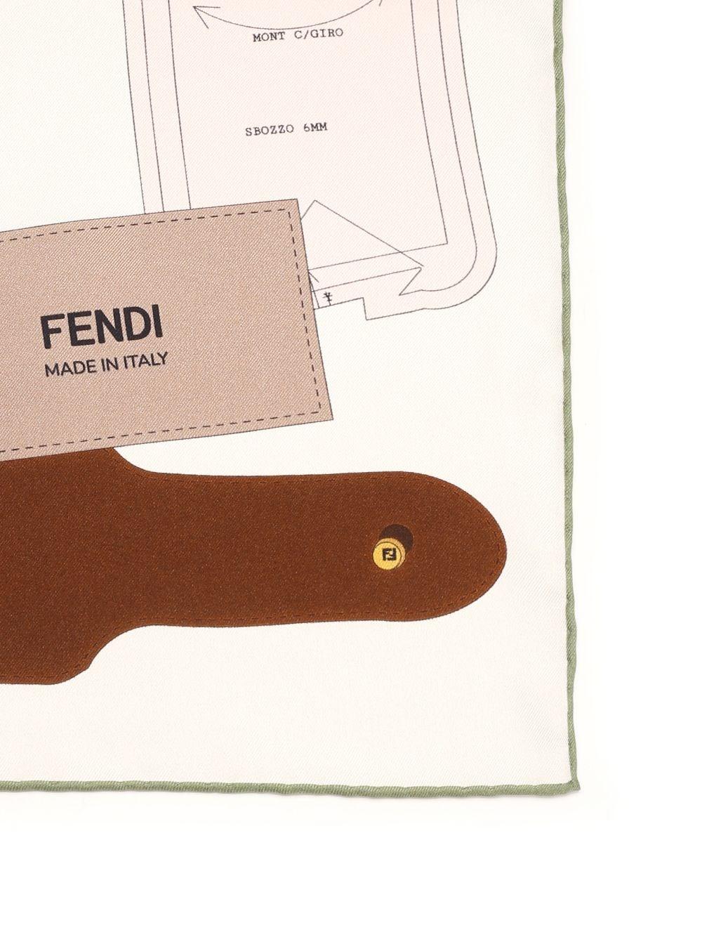 Al Duca D'Aosta Fendi Foulard In Seta Stampa Peekaboo