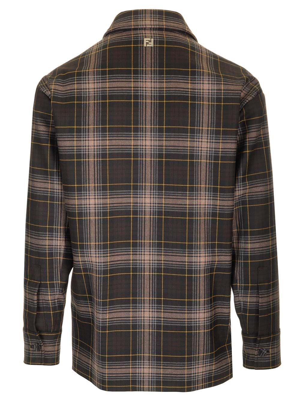 Al Duca D'Aosta Fendi Go-To Jacket In Fendi Tartan Marrone