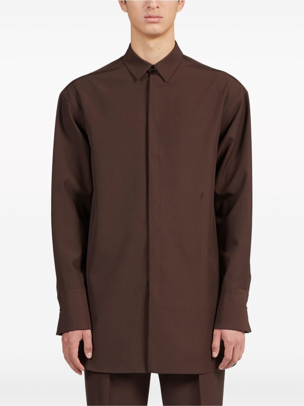 Al Duca D'Aosta Ferragamo Camicia Casual In Lana Marrone