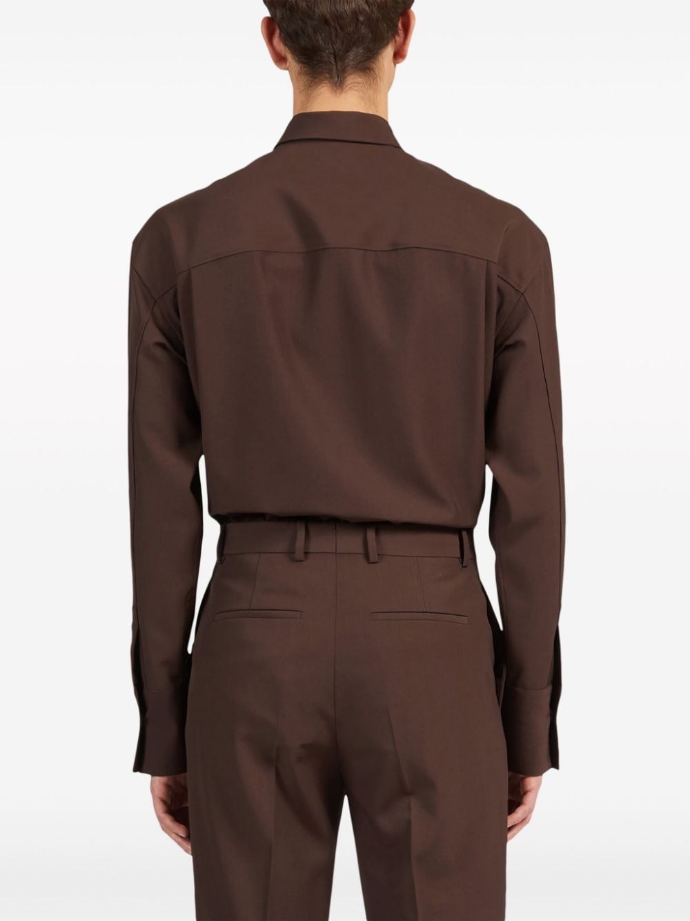 Al Duca D'Aosta Ferragamo Camicia Casual In Lana Marrone