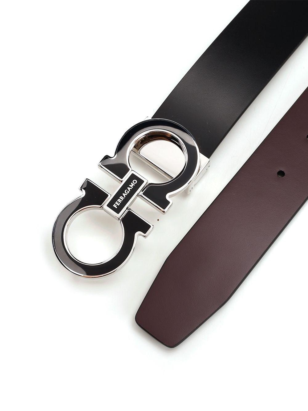 Al Duca D'Aosta Ferragamo Cintura Reversibile E Regolabile Gancini