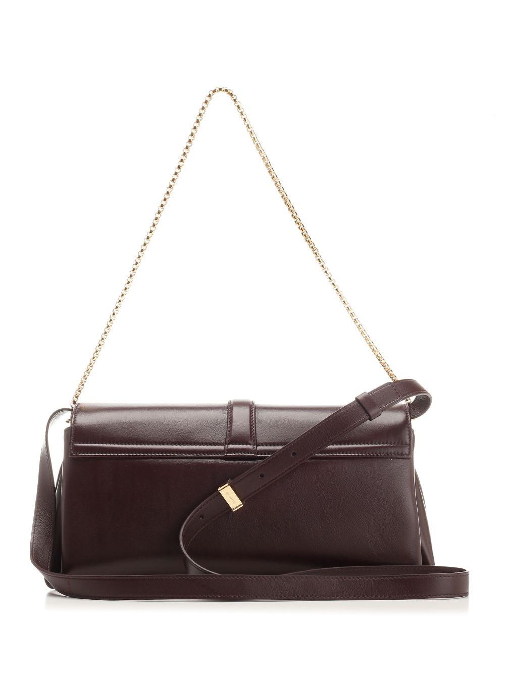 Al Duca D'Aosta Ferragamo GANCINO POUCH MEDIUM SHOULDER BAG WITH SHOUDLER STRAP AND CHAIN BORDEAUX
