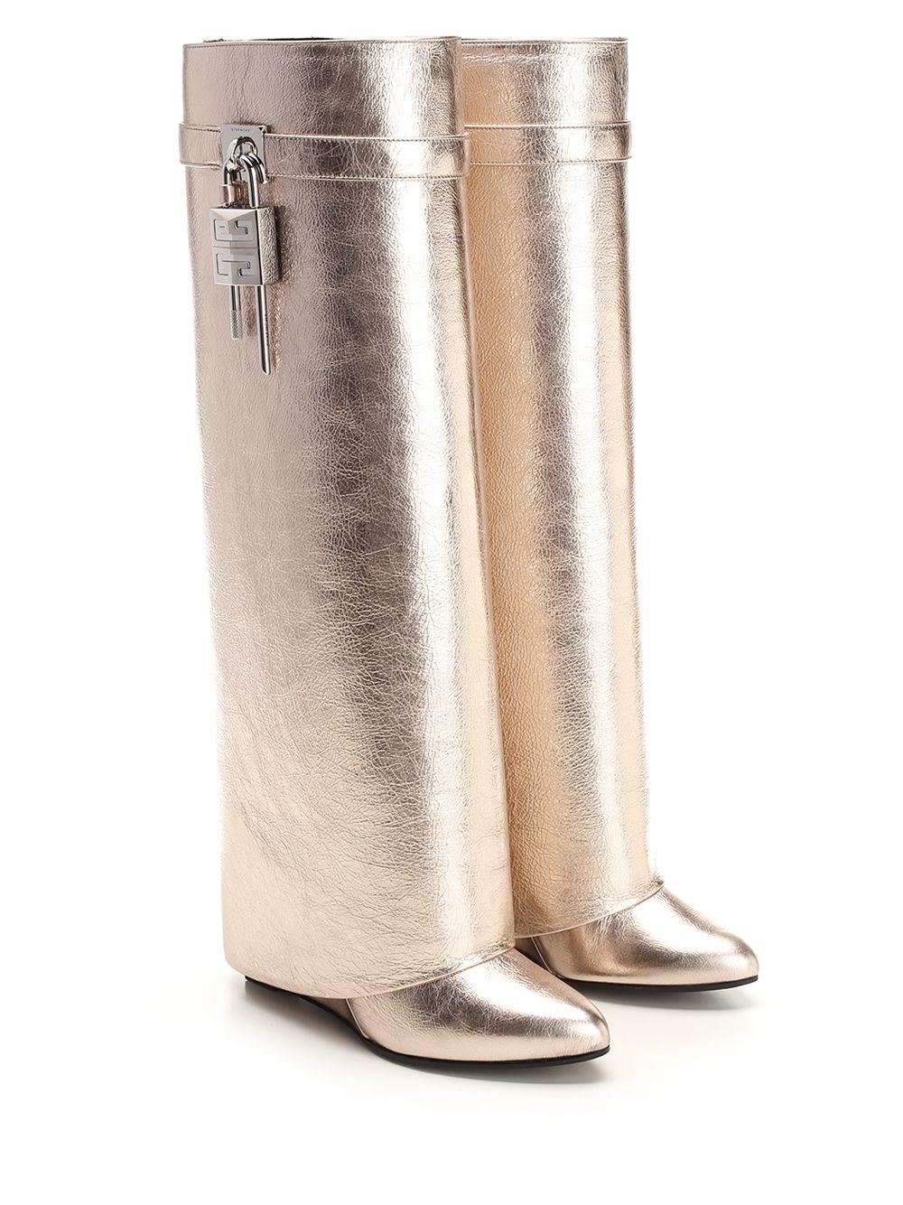 Al Duca D'Aosta Givenchy Stivali "Shark Lock" Dusty Gold