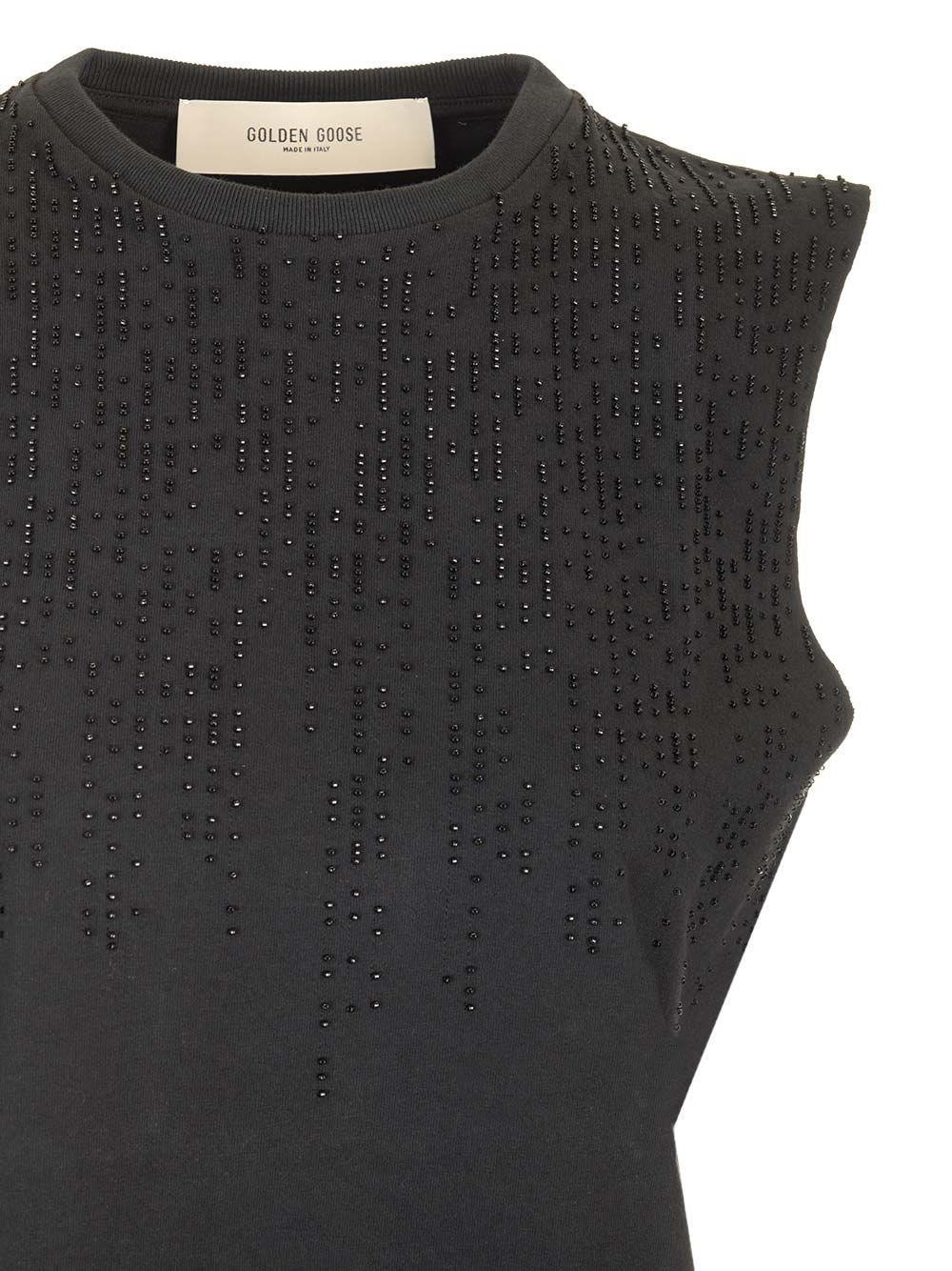 Al Duca D'Aosta Golden Goose Top In Cotone Con Perline