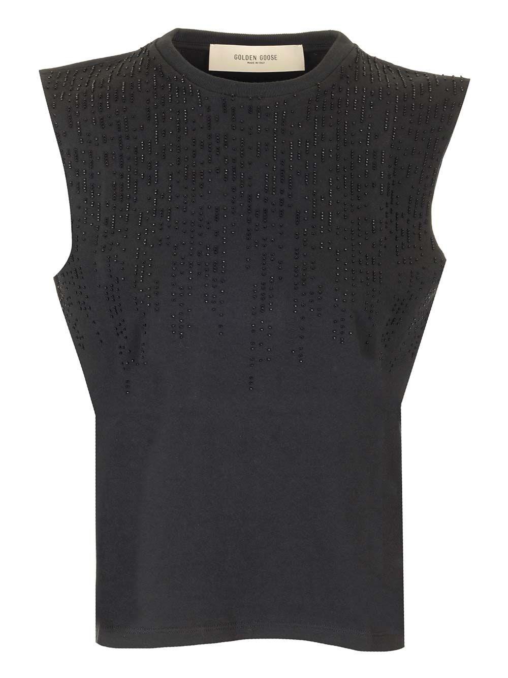 Al Duca D'Aosta Golden Goose Top in cotone con perline