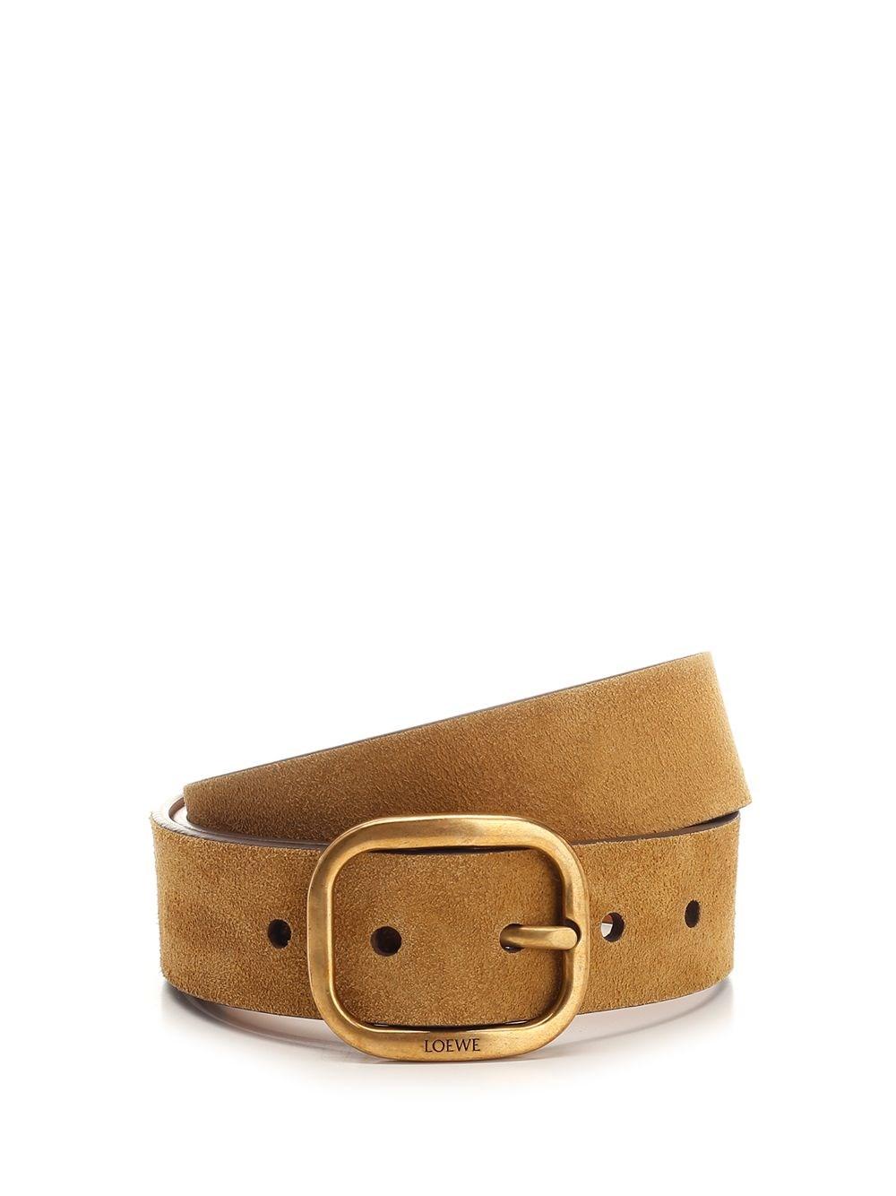 Al Duca D'Aosta Loewe Cintura con fibbia arrotondata in pelle scamosciata