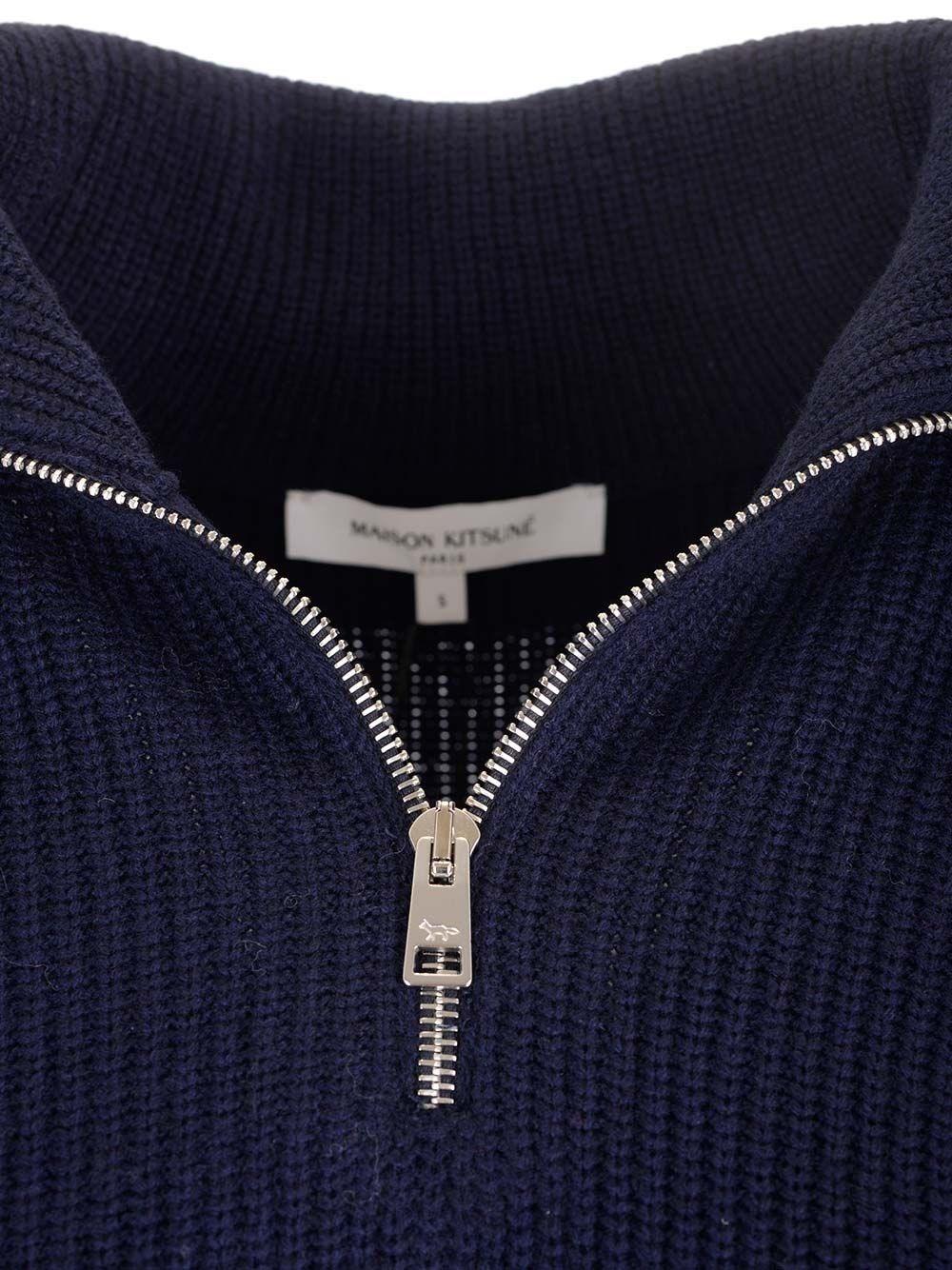 Al Duca D'Aosta Maison Kitsuné Maglia Mezza Zip Lana Cashmere