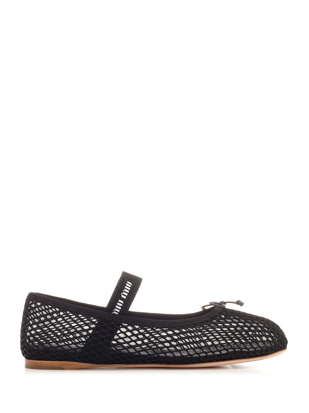 Al Duca D'Aosta Miu Miu Ballerine in tessuto a rete