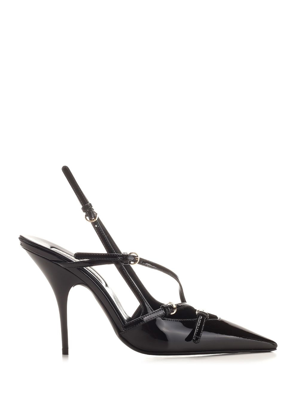 Al Duca D'Aosta Miu Miu Décolleté slingback in vernice con fibbie