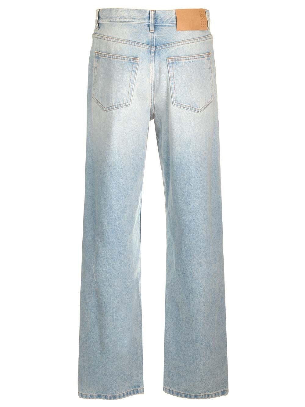 Al Duca D'Aosta Mm6 Maison Margiela Pantaloni In Denim Blu
