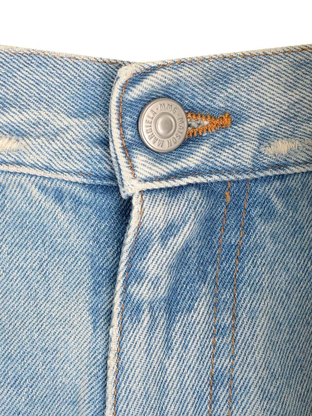Al Duca D'Aosta Mm6 Maison Margiela Pantaloni In Denim Blu