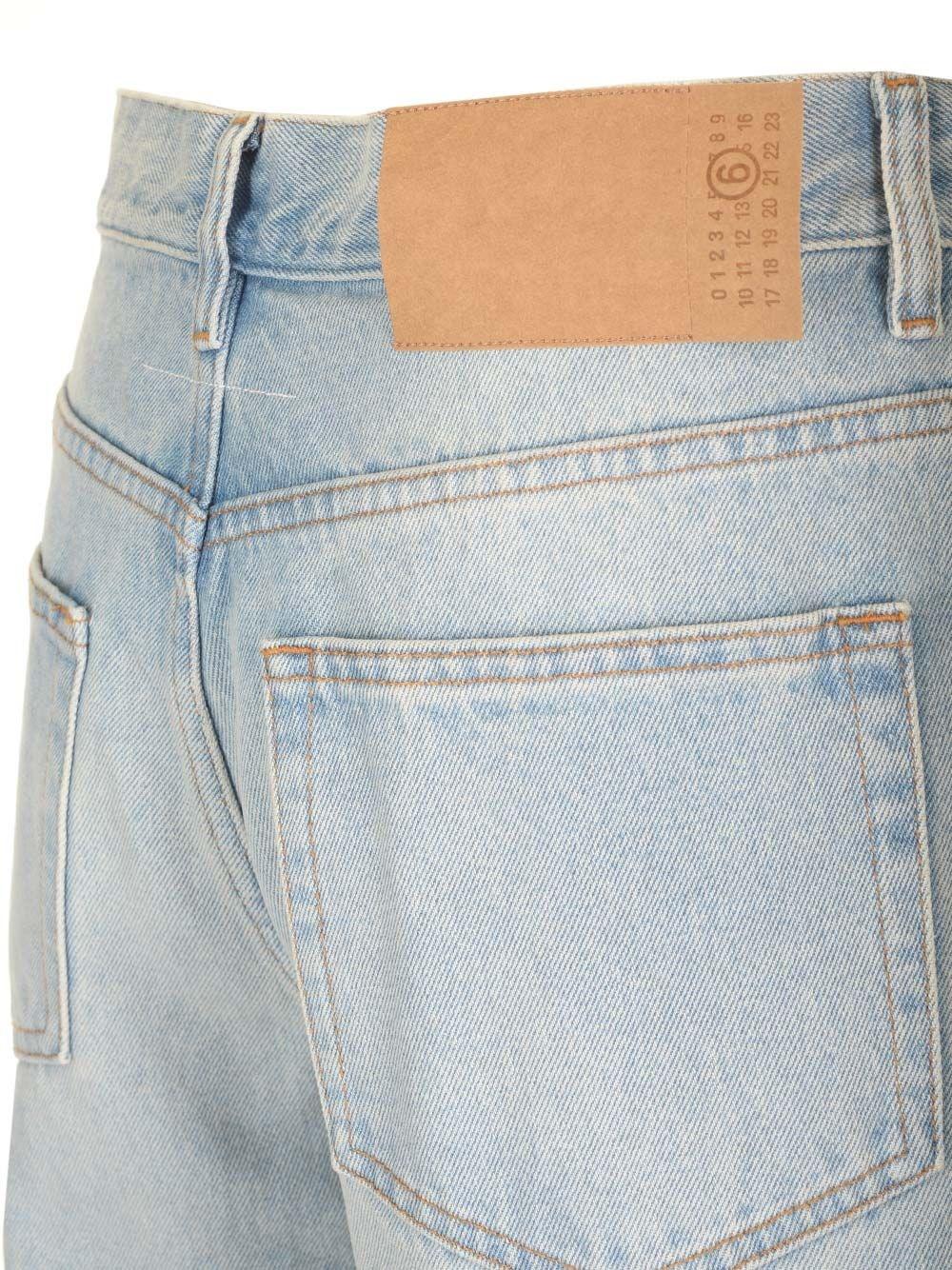Al Duca D'Aosta Mm6 Maison Margiela Pantaloni In Denim Blu