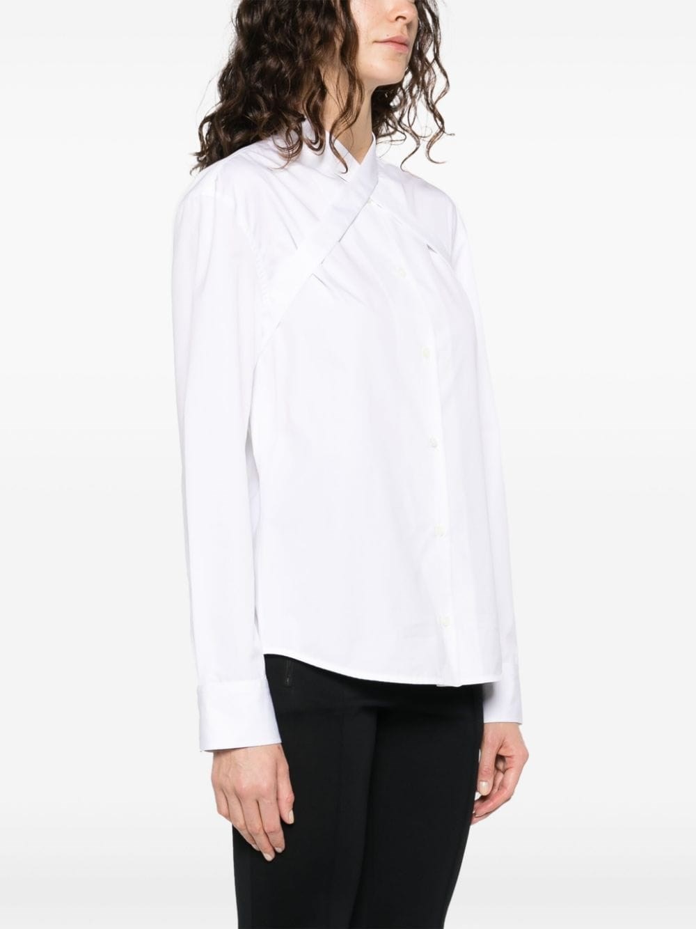 Al Duca D'Aosta Off-white Camicia Con Colletto Harness