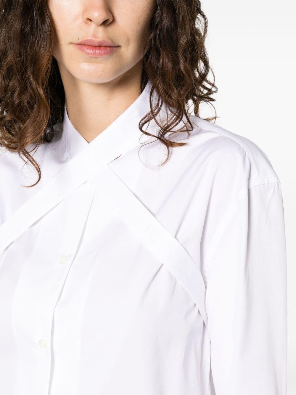 Al Duca D'Aosta Off-white Camicia Con Colletto Harness