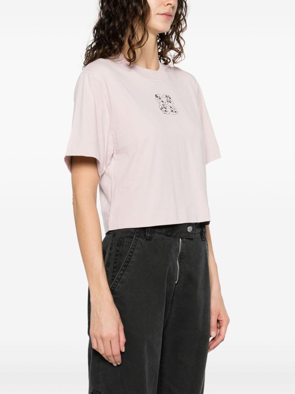 Al Duca D'Aosta Off-white T-shirt Cropped Con Motivo Arrow