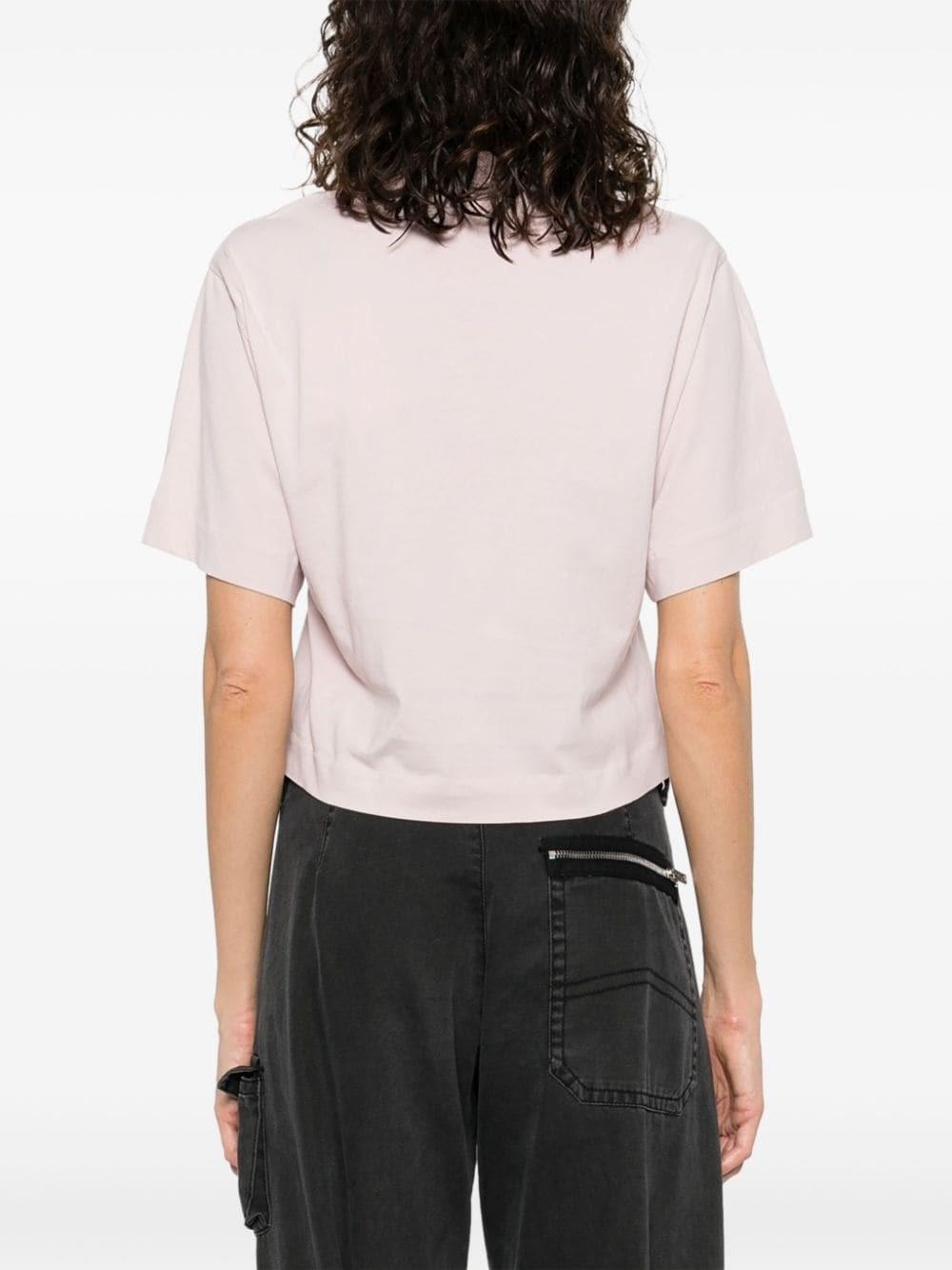Al Duca D'Aosta Off-white T-shirt Cropped Con Motivo Arrow