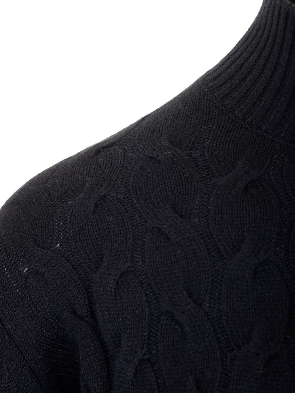 Al Duca D'Aosta Original Vintage Maglione Collo Alto Misto Cashmere