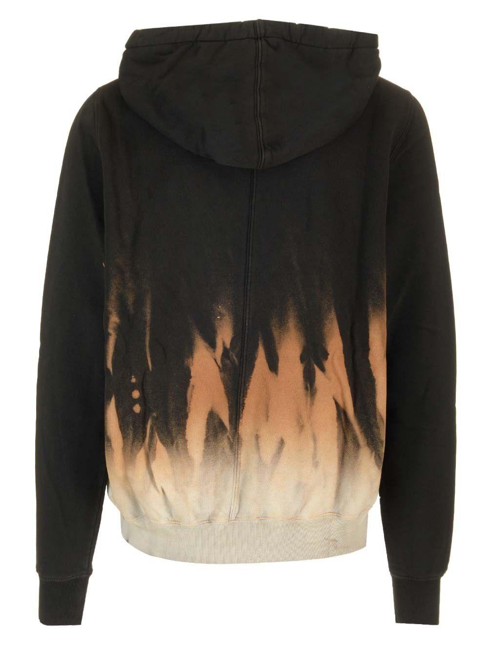 Al Duca D'Aosta Rick Owens Drkshdw FELPA OVERSIZE CON CAPPUCCIO SUN FLAME